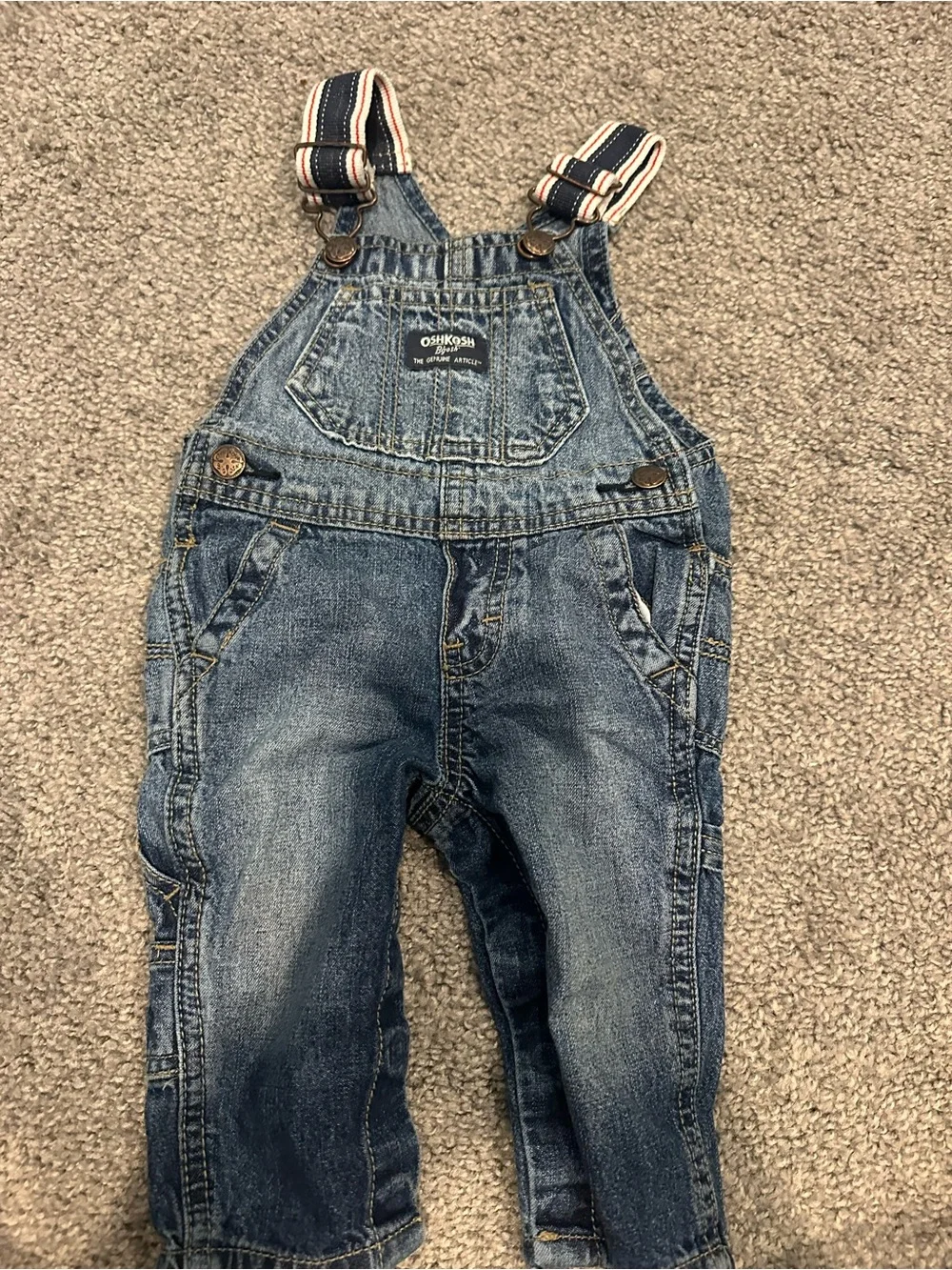 OshKosh B'gosh Denim Blue Adjustable Strap Overalls